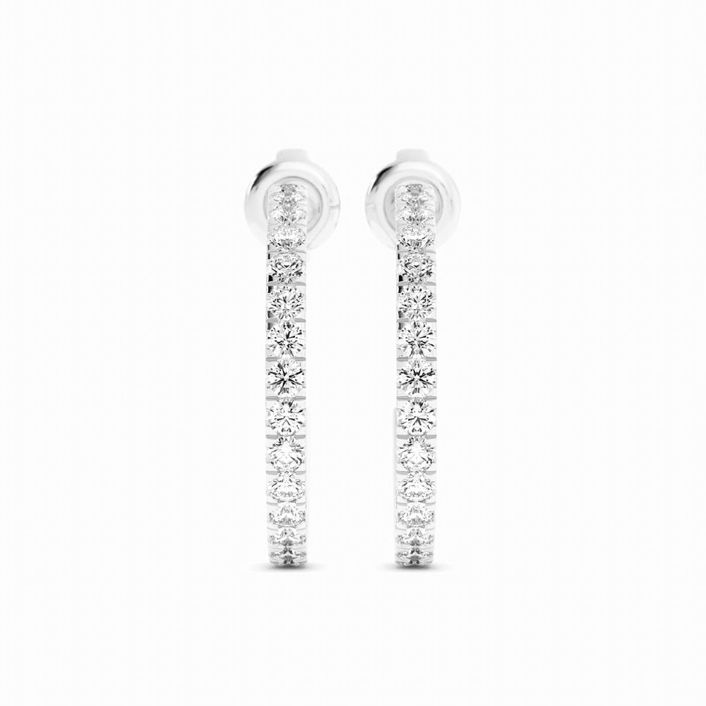 Round Lab Grown Diamond 15mm Hoop Earrings