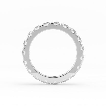 Platinum Round Lab Grown Diamond Eternity 3.9mm Wedding Band