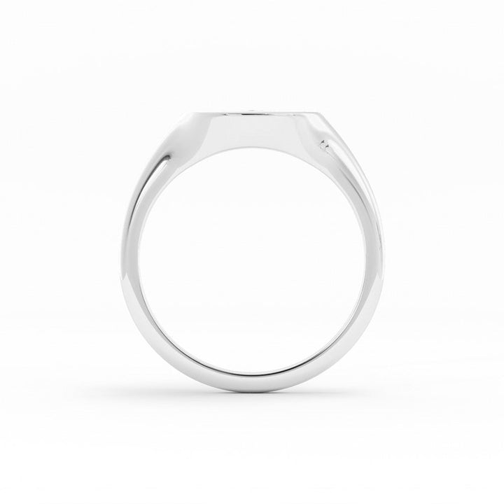 Platinum Oval Starburst Lab Grown Diamond Signet Ring