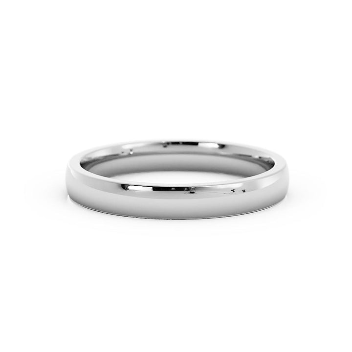 Platinum High Polish Light Domed 3mm Wedding Band
