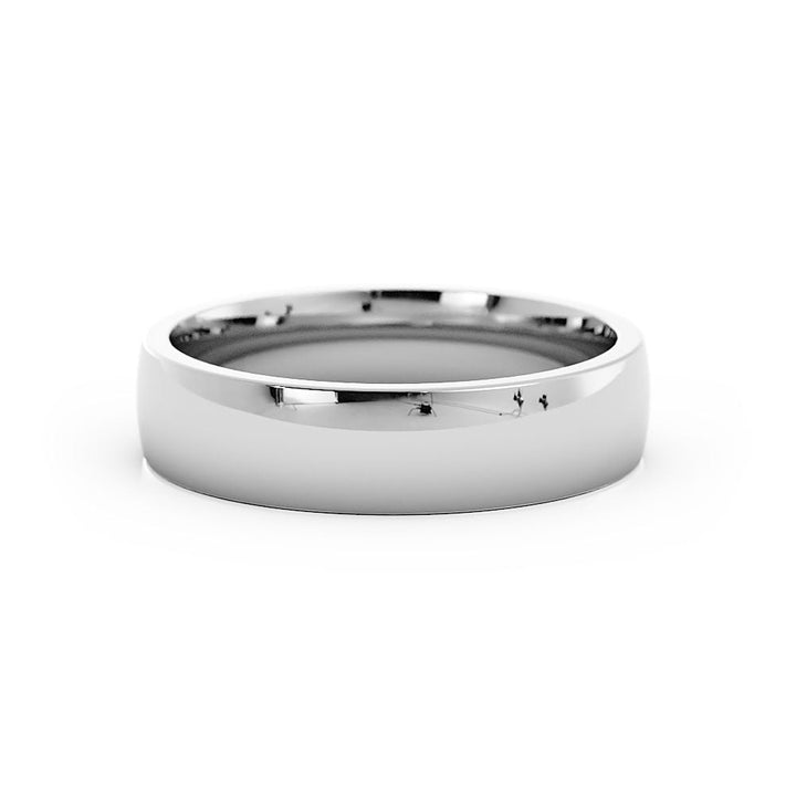 Platinum High Polish Light Domed 5mm Wedding Band