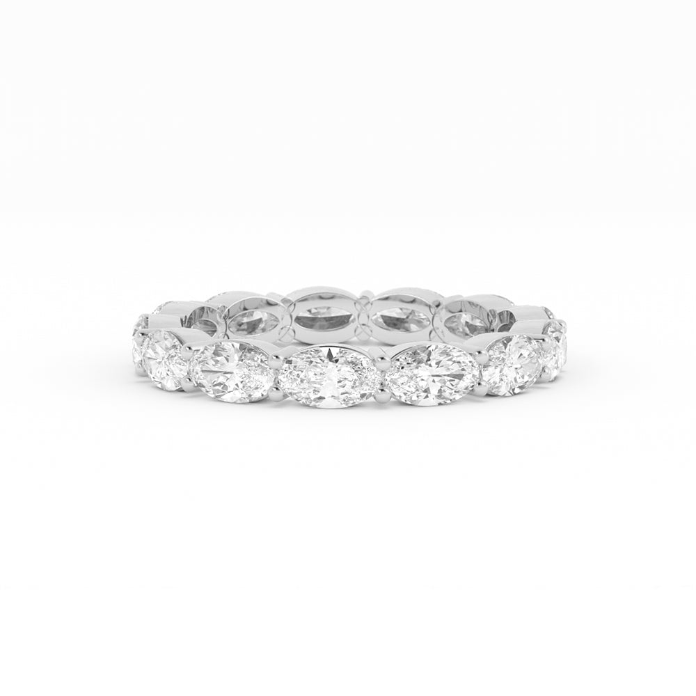 Platinum Natural Diamond Oval Eternity 2.67mm Wedding Band