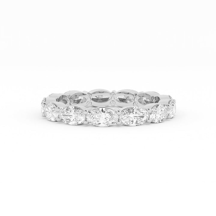 Platinum Natural Diamond Oval Eternity 2.67mm Wedding Band