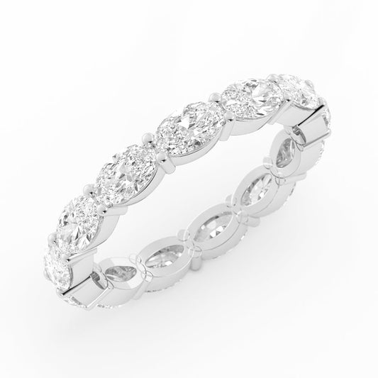 Platinum Natural Diamond Oval Eternity 2.67mm Wedding Band