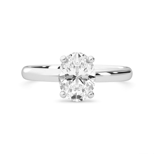 1.09ct Moissanite Oval Solitaire Platinum Engagement Ring