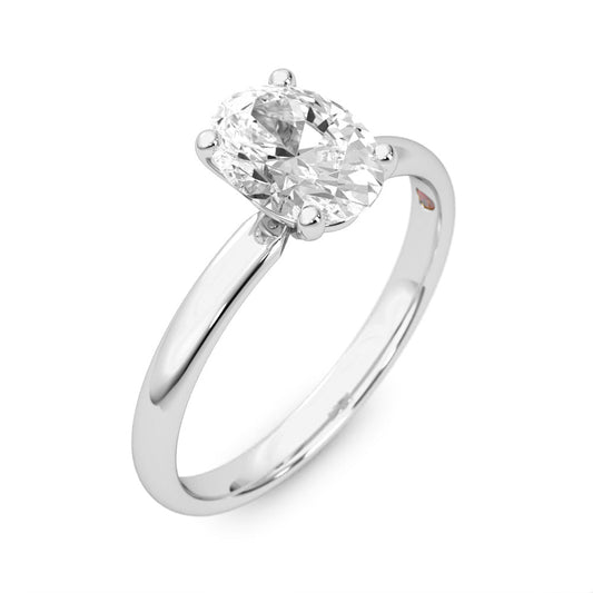 1.09ct Moissanite Oval Solitaire Platinum Engagement Ring