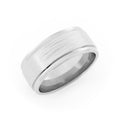 Platinum Satin Step-Down Edge 8mm Wedding Band