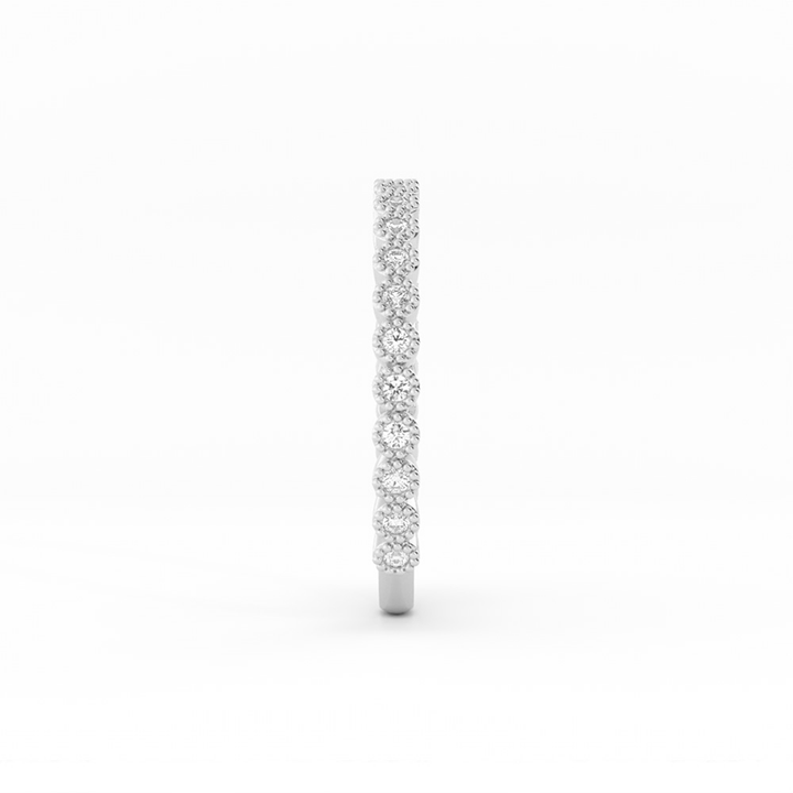 Platinum Round Three Quarter Milgrain Natural Diamond Wedding Band
