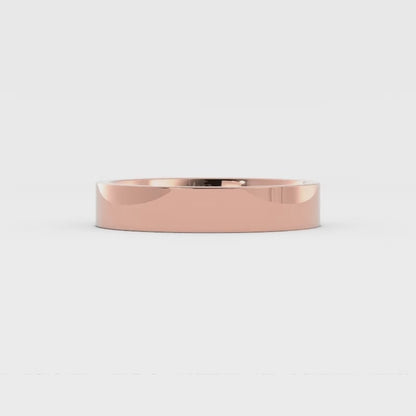 18K Rose Gold 4mm  Flat Comfort Fit Wedding Band