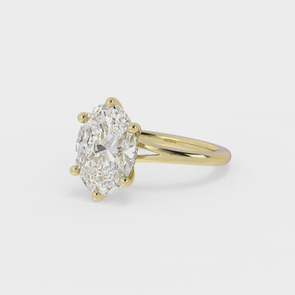 14K Yellow Gold, Diamond (lab grown), Custom Ring, Size 5.25