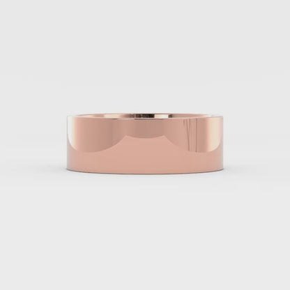 10K Rose Gold 7mm  Flat Comfort Fit Wedding Band