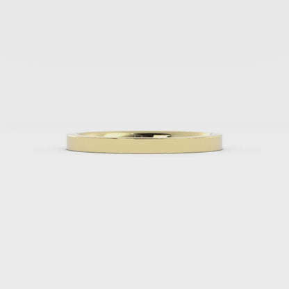 14K Yellow Gold 2mm  Flat Comfort Fit Wedding Band