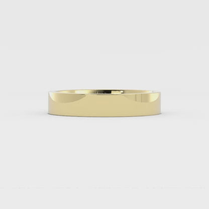 14K Yellow Gold 4mm  Flat Comfort Fit Wedding Band