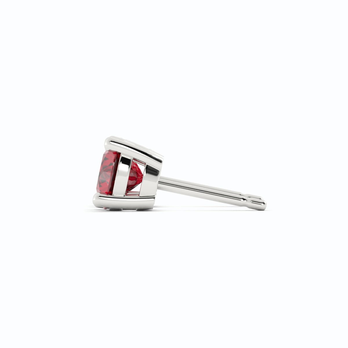 18K White Gold Plated Ruby Stud Earrings