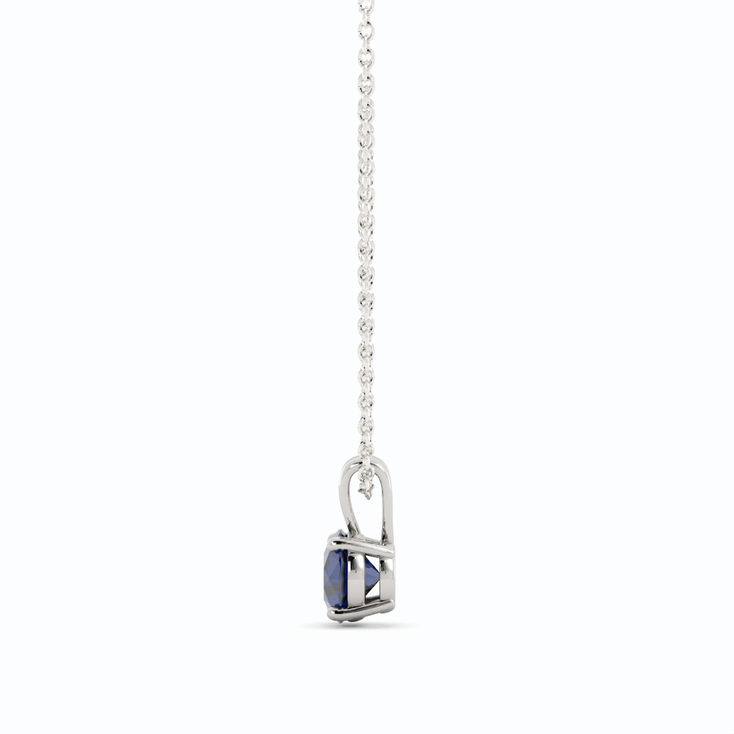 18K White Gold Plated Sapphire Pendant Necklace
