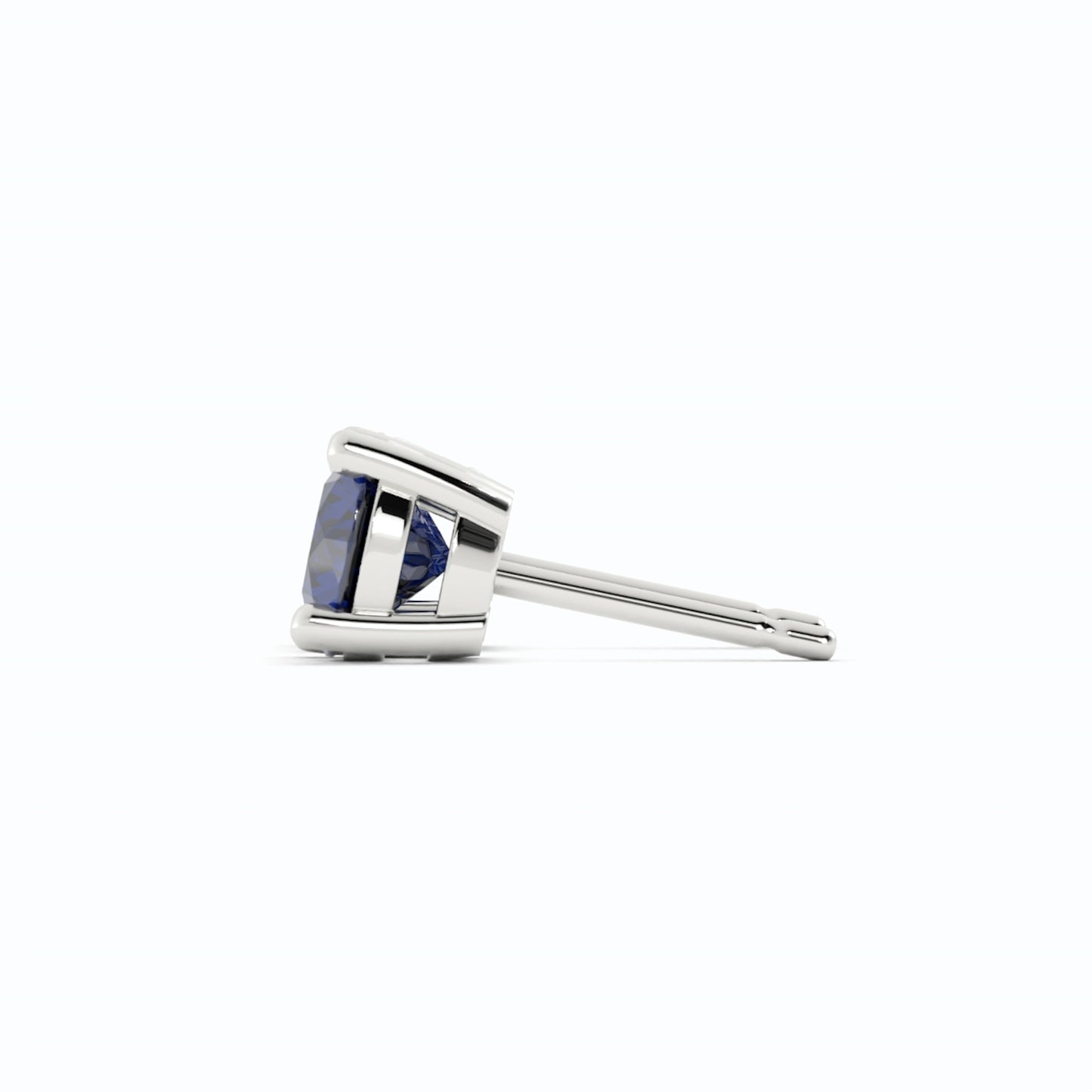 18K White Gold Plated Sapphire Stud Earrings