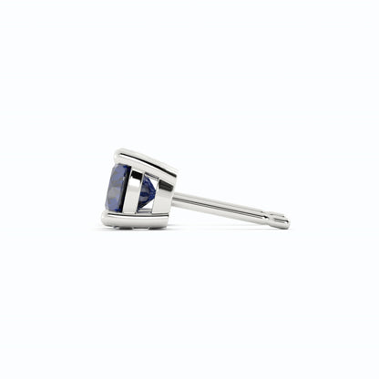 18K White Gold Plated Sapphire Stud Earrings