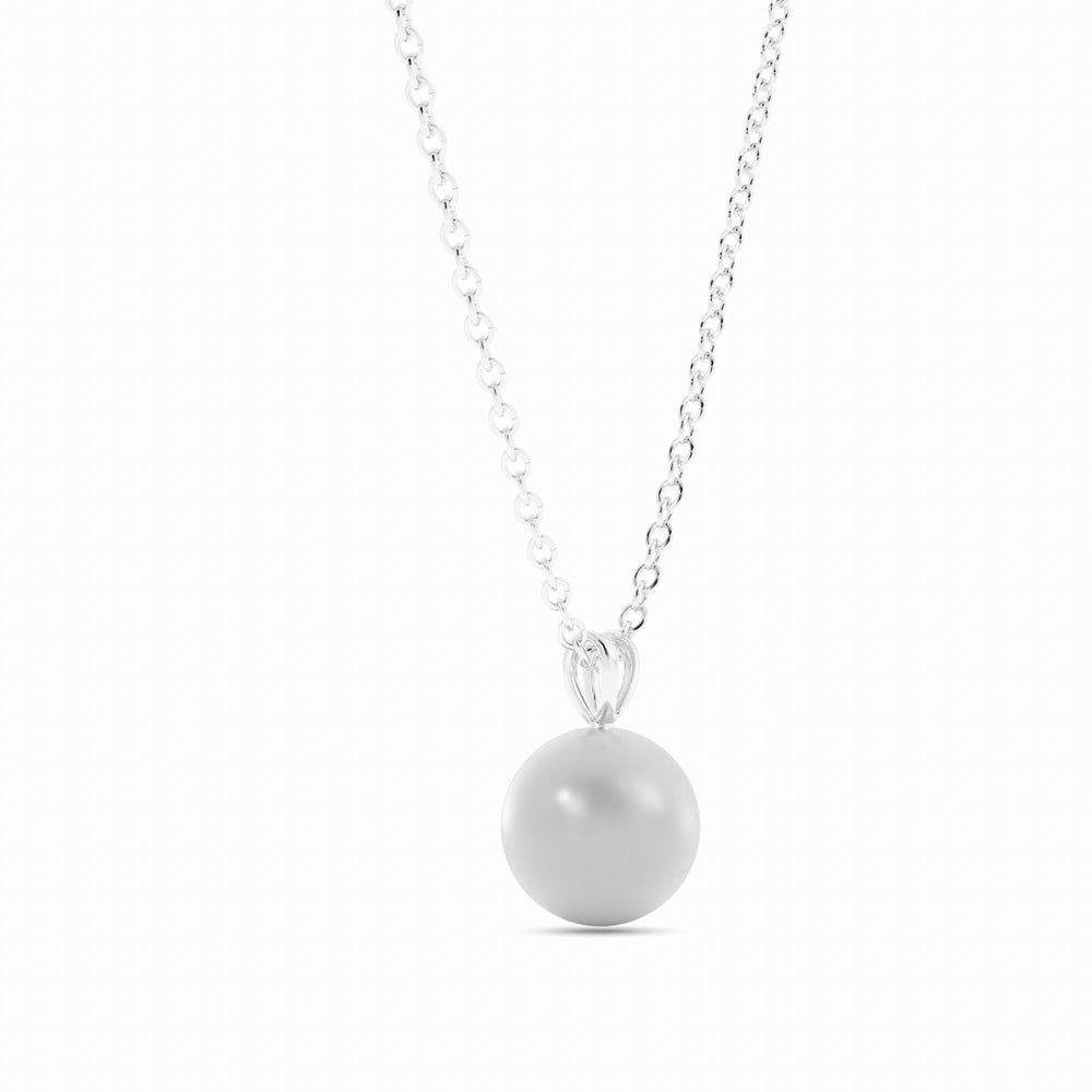 2.0ct Pearl Solitaire Pendant Akoya Sterling Silver Necklace