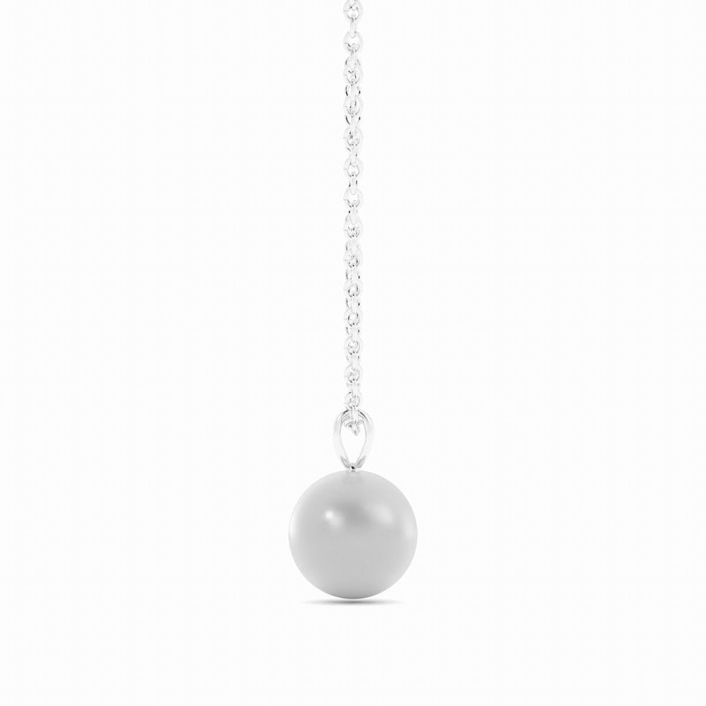 2.0ct Pearl Solitaire Pendant Akoya Sterling Silver Necklace