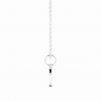 Sterling Silver Engravable Circle Pendant Necklace, Rhodium Plated