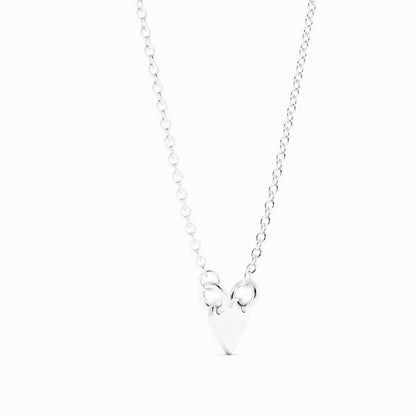 Sterling Silver Engravable Heart Pendant Necklace, Rhodium Plated