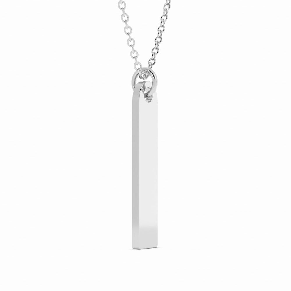 Engravable vertical bar pendant necklace