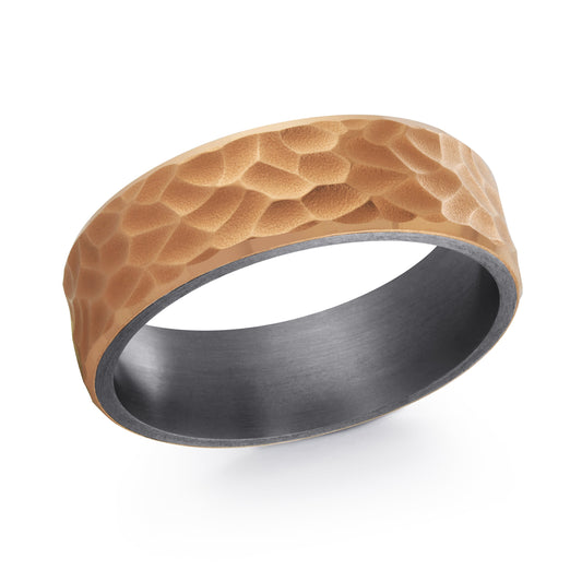 Two-Tone Tantalum/14K Rose Gold 7mm Wedding Band