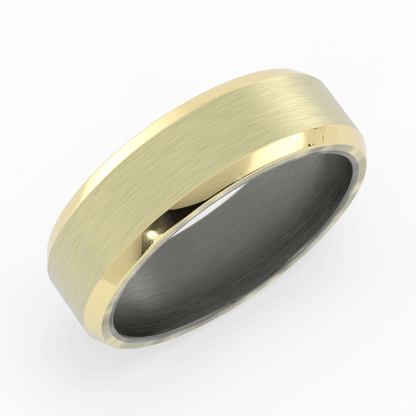 Two-Tone 14K Grey Tantalum/Yellow Gold, 7mm Wedding Band
