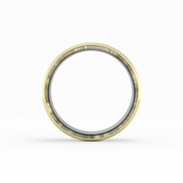 Tantalum and 14K Yellow Gold 7mm Wedding Band