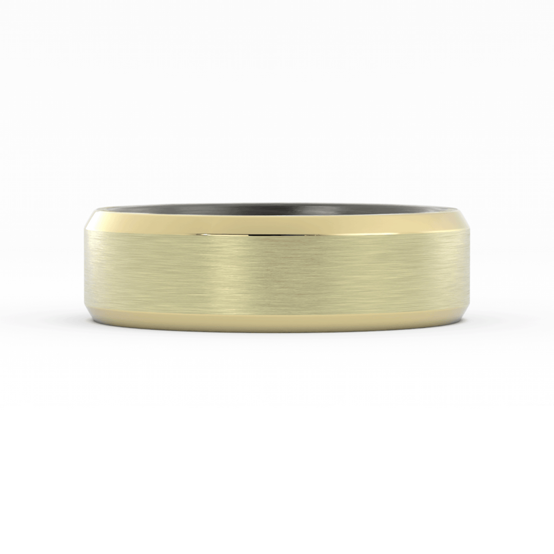 Tantalum and 14K Yellow Gold 7mm Wedding Band