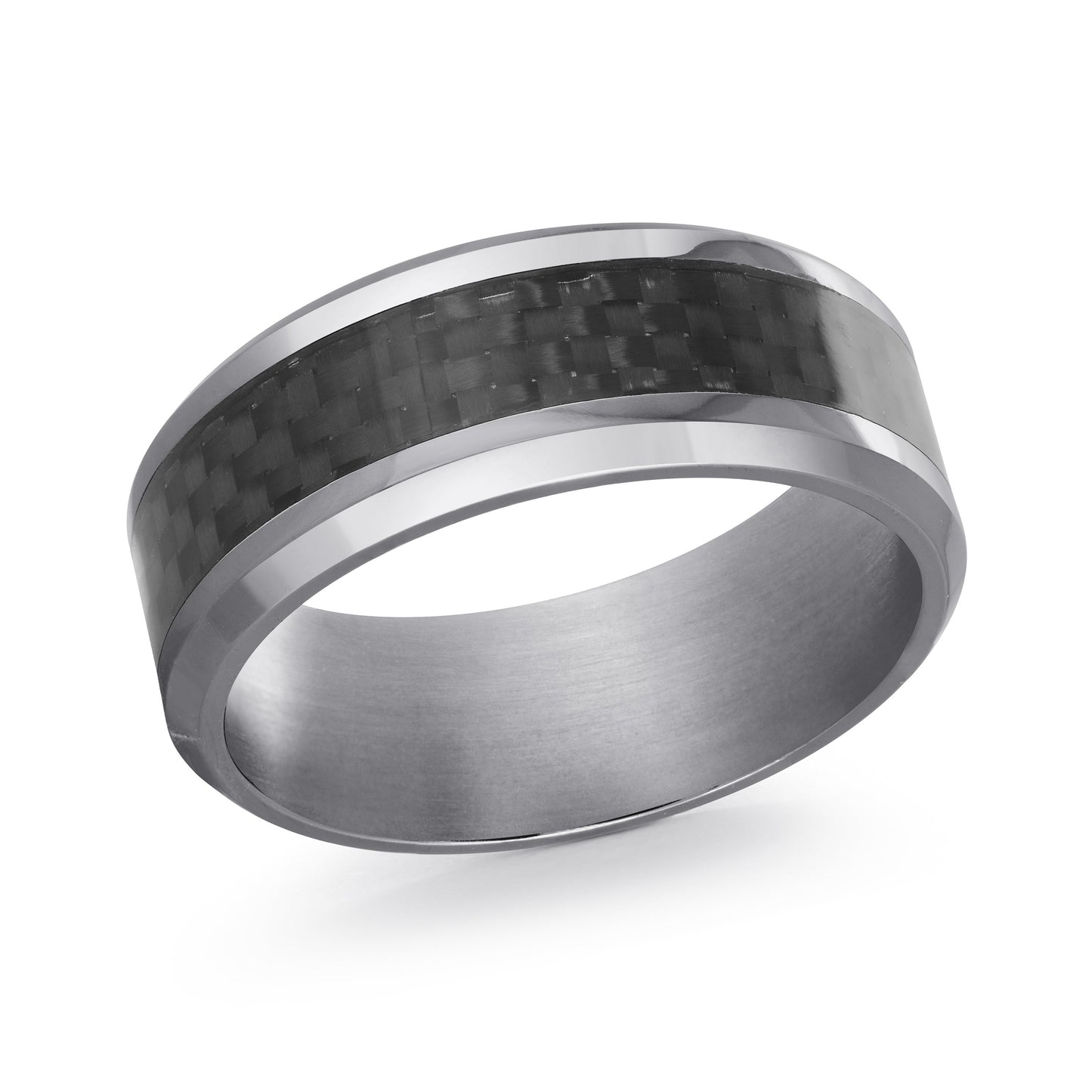 Grey Tantalum with Carbon Fiber Inlay 8mm Wedding Band