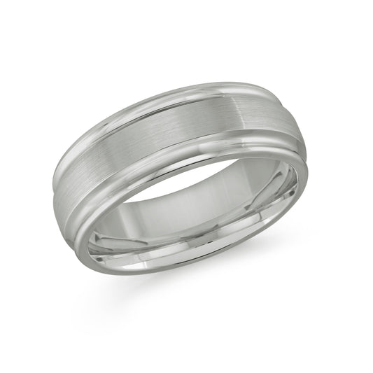 White Tungsten 8mm Wedding Band