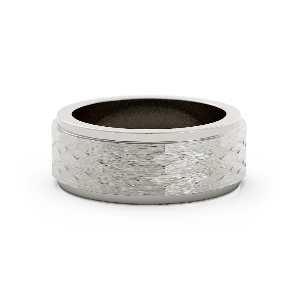 White Tungsten 8mm Wedding Band