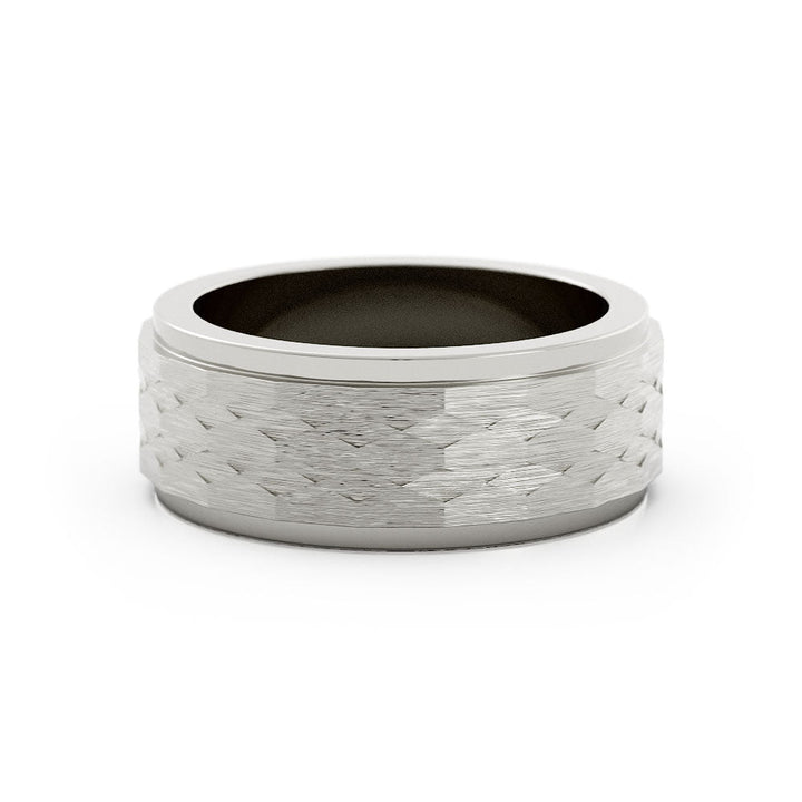 White Tungsten 8mm Wedding Band