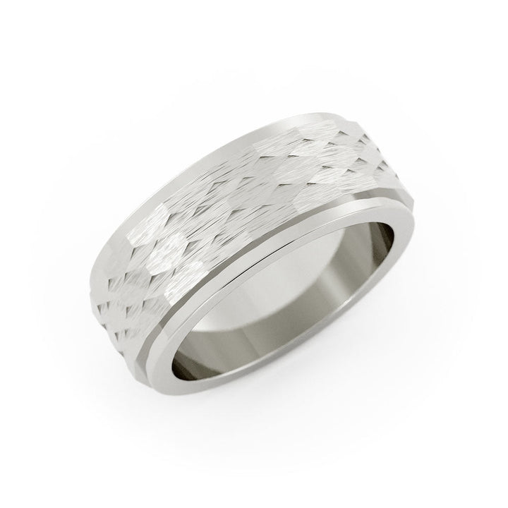 White Tungsten 8mm Wedding Band