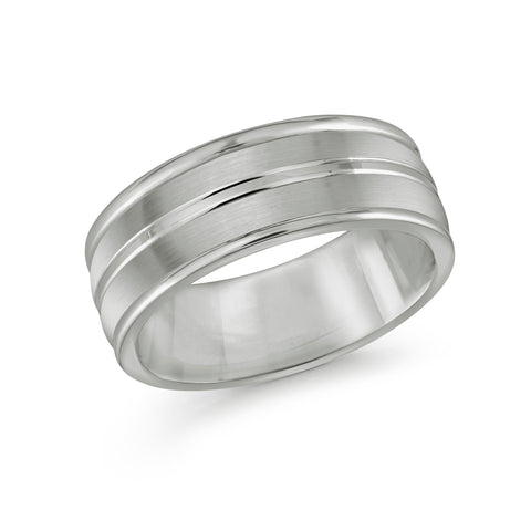 White Tungsten 8mm Wedding Band