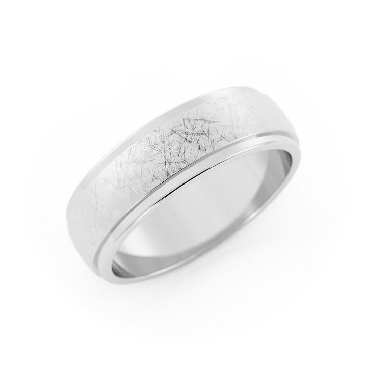 Scratch Elevated Center 6mm Wedding Band