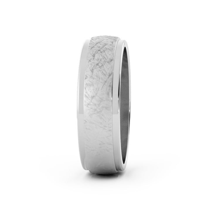 Scratch Elevated Center 6mm Wedding Band