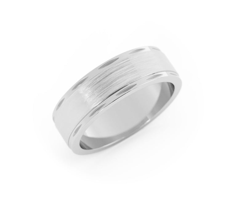 Satin Domed with Cut Edge 6mm Wedding Band
