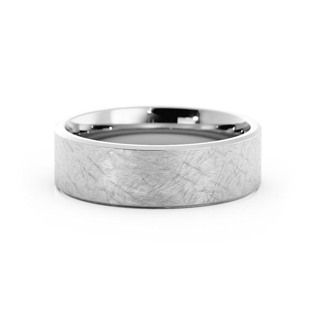Scratch Flate with Slanted Edge 6mm Wedding Band